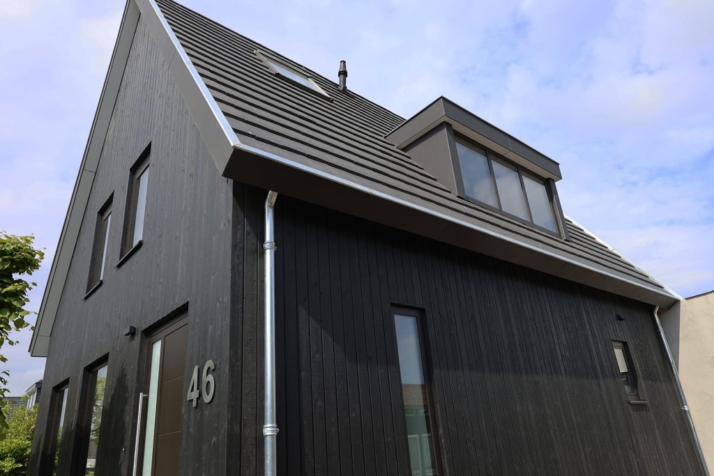 Zwarte woning van hout